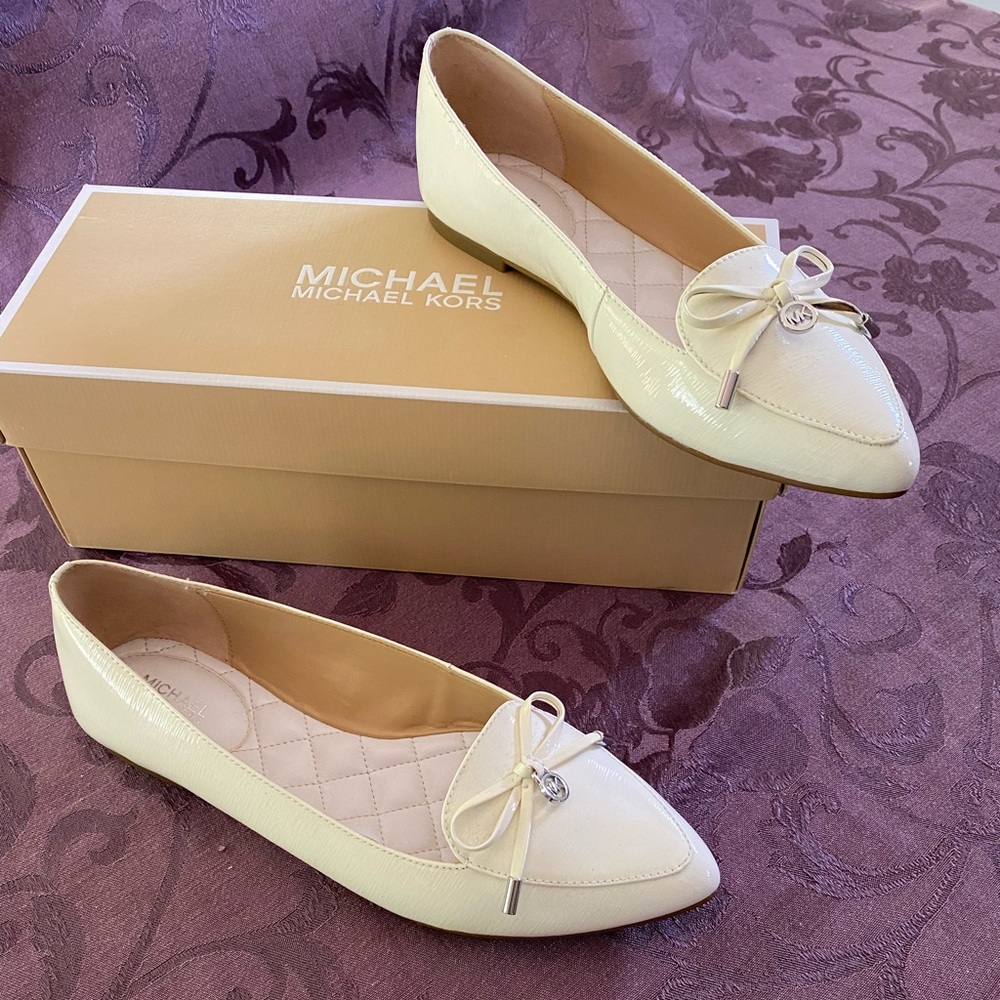 Michael Kors white flats - never worn!